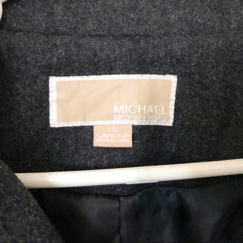 Michael Kors Grey Wool Blend Pea Coat - Picture 12 of 15